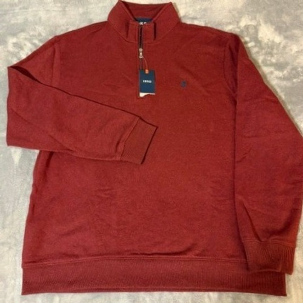 IZOD Mens Advantage Performance Quarter Zip Pullover Burgundy XL‎ NWT